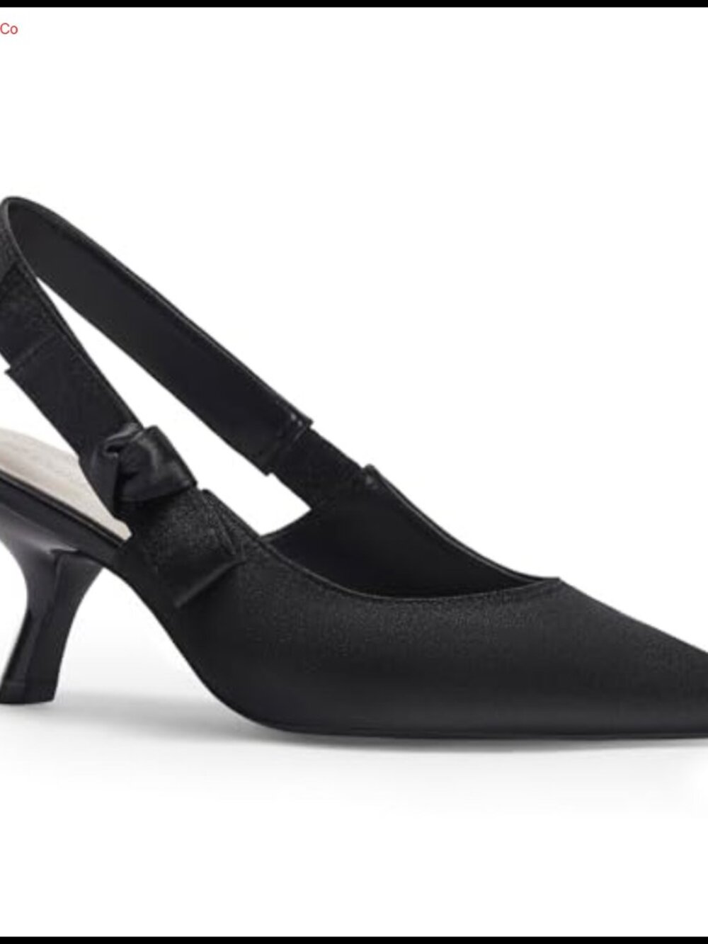 Slingback Kitten Heels Closed Pointed Toe Bowknot Knitted Slip On Work Pumps